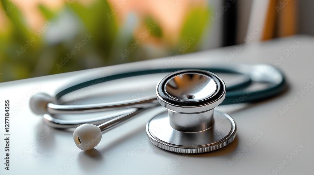 Stethoscope on a white table Stethoscope on a white table