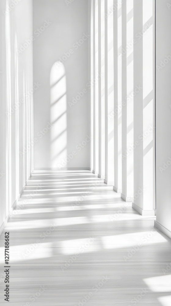 Obraz premium Minimalist scandinavian interior with vertical light patterns