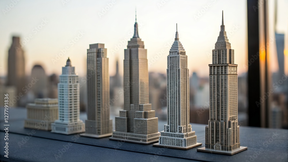 A stunning array of meticulously detailed miniature city skyscrapers showcased on a dark gray surface perfect for architectural enthusiasts model makers and creatives alike A stunning array of meticulously detailed miniature city skyscrapers showcased on a dark gray surface perfect for architectural enthusiasts model makers and creatives alike
