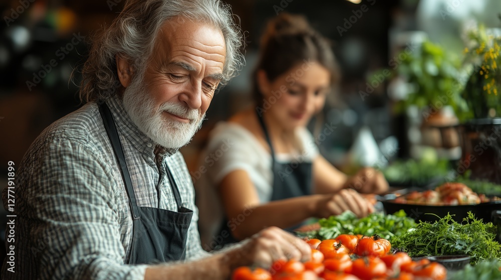 Preparing fresh ingredients for a delicious meal with family members. Preparing fresh ingredients for a delicious meal with family members.
