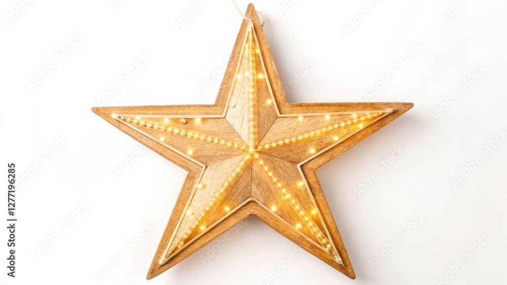 Gold Star Decoration on White Background Gold Star Decoration on White Background