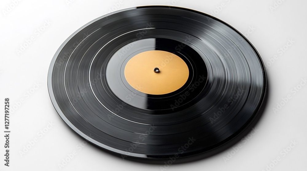 Obraz premium High resolution image of a classic vinyl record isolated on a transparent background ideal for music or retro themed designs