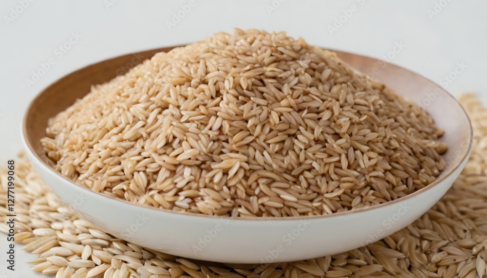Brown rice on white background,Pile of uncooked brown rice isolated on white background close up,horizontal, no people, photography, seed, ingredient, white background, food, organic, brown rice,156 Brown rice on white background,Pile of uncooked brown rice isolated on white background close up,horizontal, no people, photography, seed, ingredient, white background, food, organic, brown rice,156