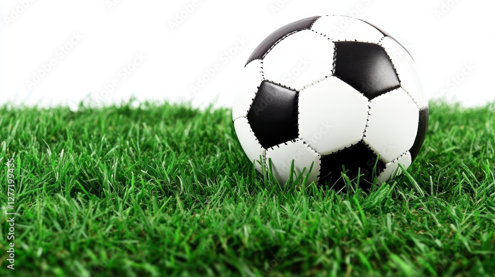 Obraz premium Soccer ball on green grass (1)