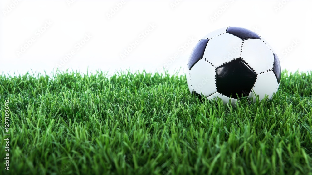 Soccer ball on green grass field Soccer ball on green grass field