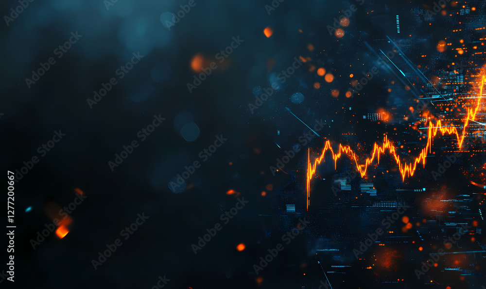Dynamic Market: Captivating digital rendering showcasing an ascending graph, suggesting market growth and financial success. This visualization conveys progress. Dynamic Market: Captivating digital rendering showcasing an ascending graph, suggesting market growth and financial success. This visualization conveys progress.