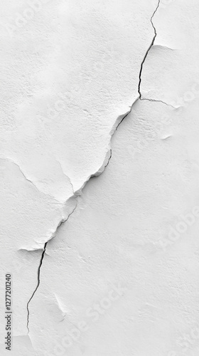 Wallpaper Mural Diagonal crack on white wall surface close up for design and texture Torontodigital.ca