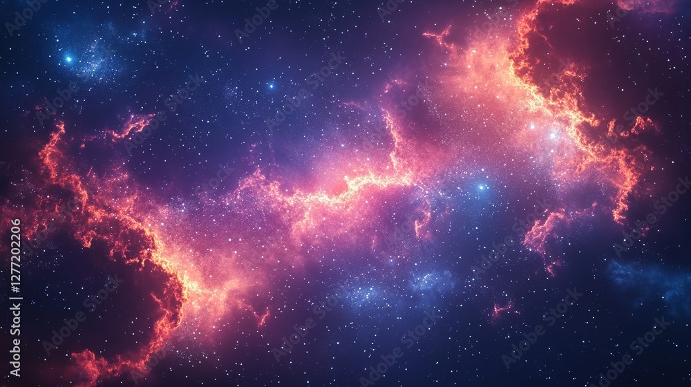 Fototapeta premium Exploring cosmic wonders nebula formation in space digital art vibrant colors celestial view astronomical concepts
