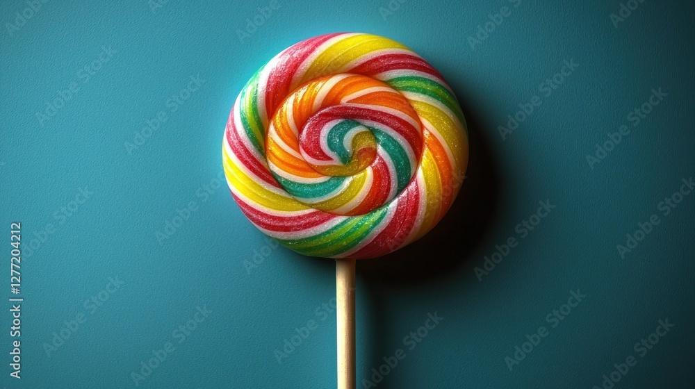 Colorful lollipop on teal background Colorful lollipop on teal background