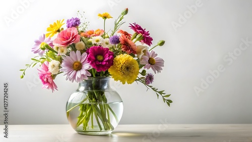 Wallpaper Mural Colorful Flower Bouquet in Glass Vase Torontodigital.ca