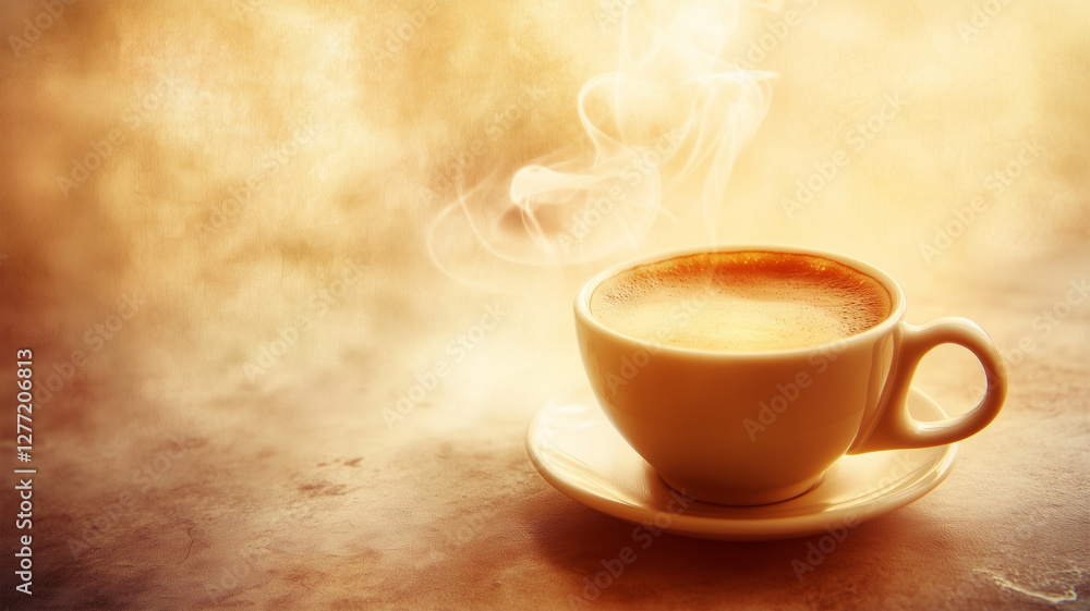 Fototapeta premium シンプルな美しさ、小さなカップに注がれた香り高いエスプレッソ