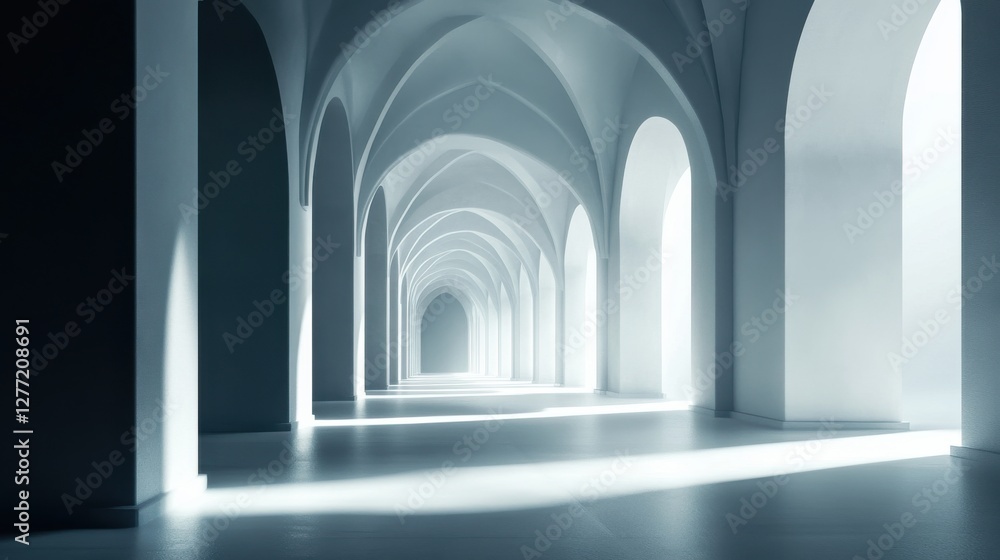 Obraz premium Elegant Archway Interior with Soft Natural Light and Minimalist Design
