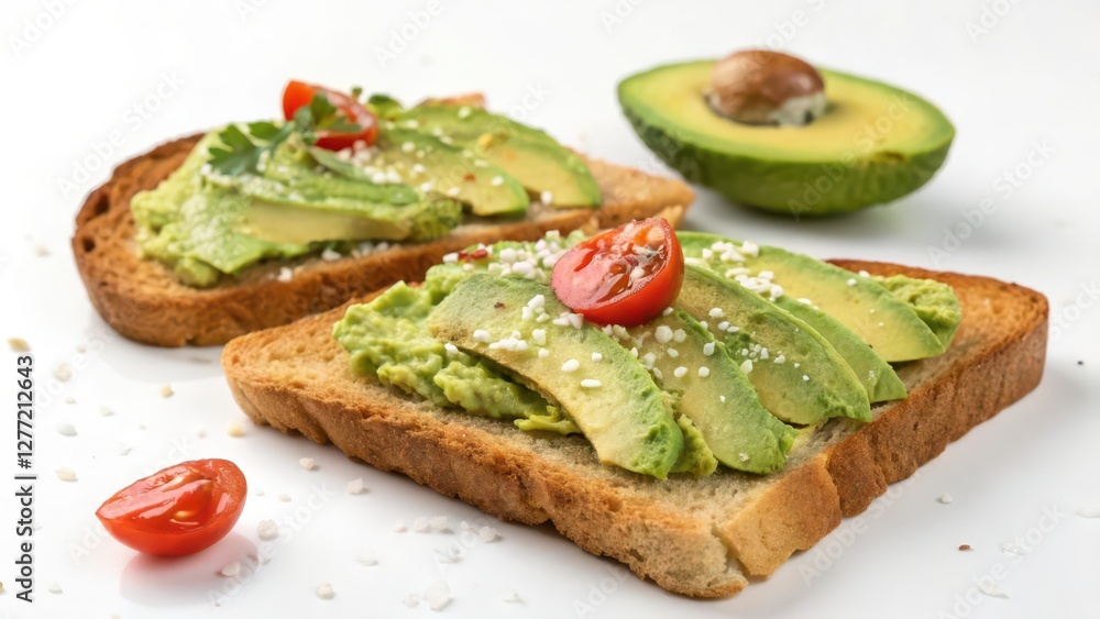 Avocado Toast with Sesame Seeds and Cherry Tomatoes Avocado Toast with Sesame Seeds and Cherry Tomatoes