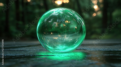 Wallpaper Mural Captivating green bubble reflection forest setting nature photography tranquil environment close-up view serenity concept Torontodigital.ca