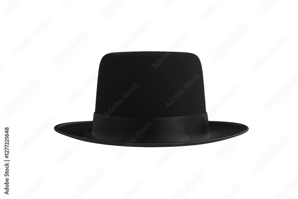 Black hat with a black band sits on a white background, isolated Black hat with a black band sits on a white background, isolated