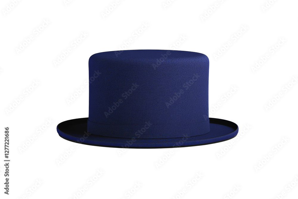 Blue hat with a black rim sits on a white background, isolated Blue hat with a black rim sits on a white background, isolated
