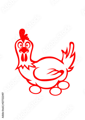 poule dessin oeufs 