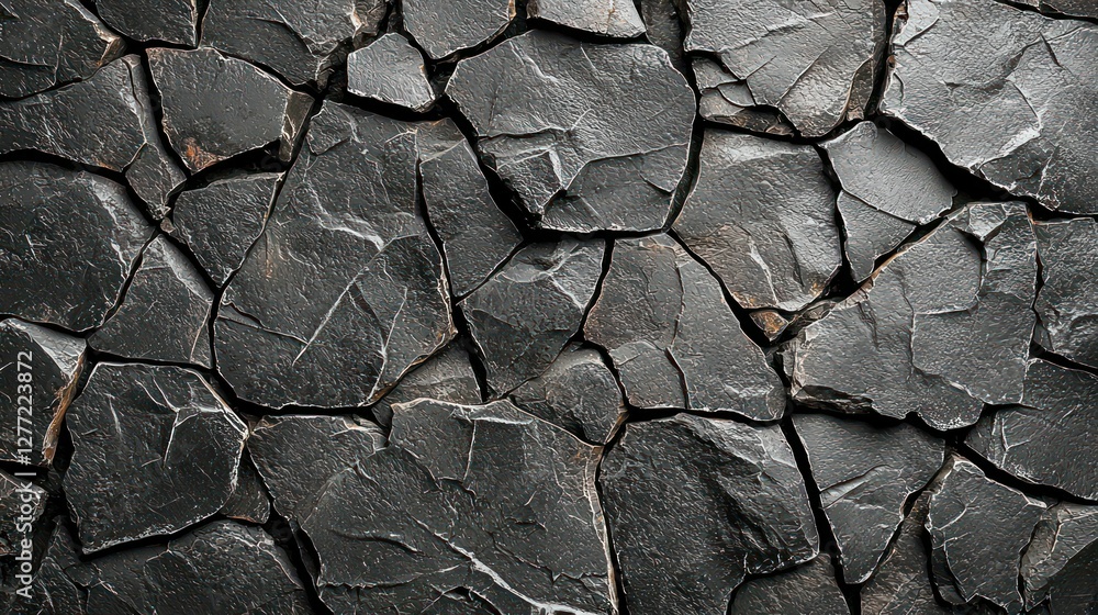 Fototapeta premium Dark Gray Cracked Stone Wall Background