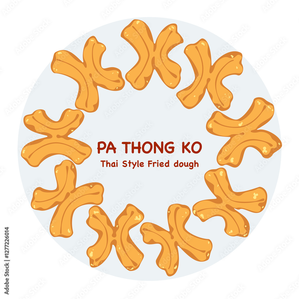 Vector illustration of Thai-style fried dough snack Vector illustration of Thai-style fried dough snack