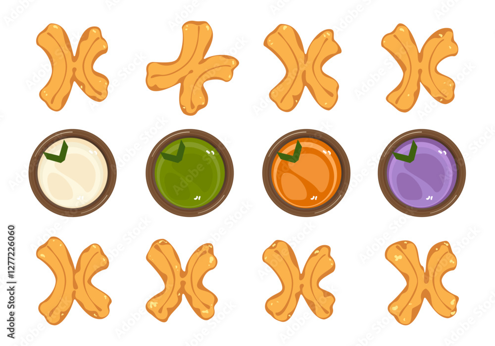 Vector illustration of Thai style fried dough snack Vector illustration of Thai style fried dough snack