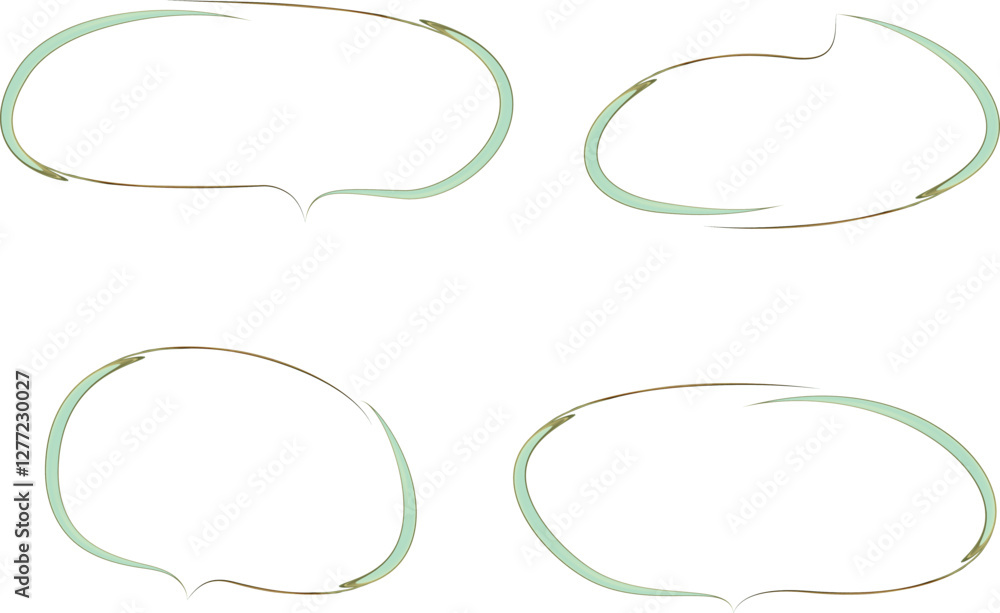 Fototapeta premium light green color doodle abstract dialogue clouds