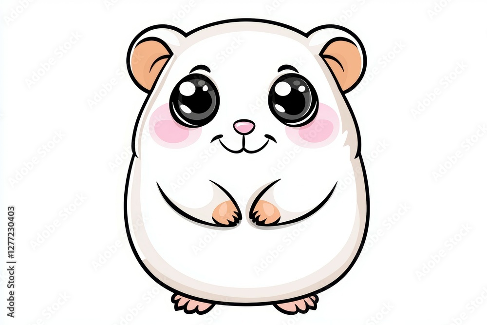 Cute cartoon hamster with a big smile on its face Cute cartoon hamster with a big smile on its face