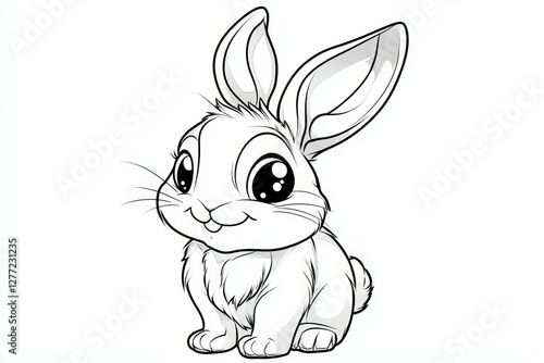 Cute rabbit with big eyes and a smile photo