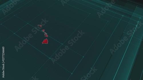 Zoom in to the map of Hawaii state, with text and textless