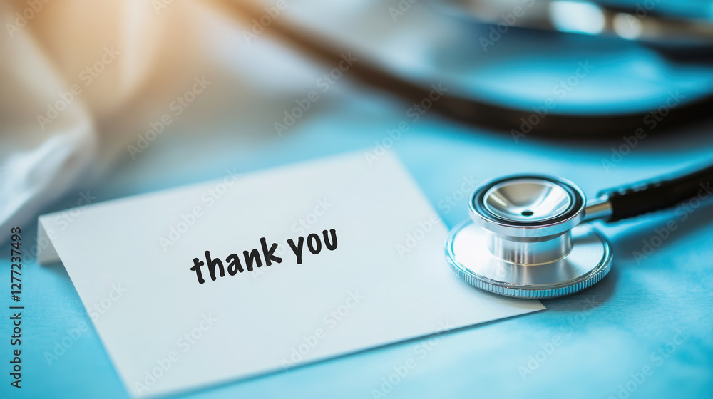 Appreciation card with stethoscope for medical professionals Appreciation card with stethoscope for medical professionals