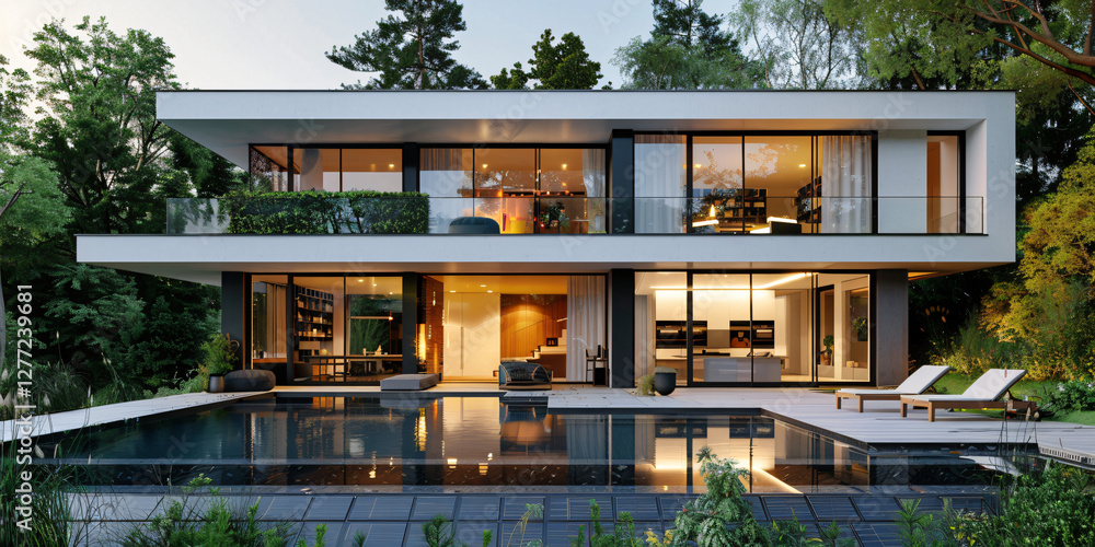 Fototapeta premium A futuristic charge controller seamlessly managing multiple solar panels and battery banks, ensuring stable power output for a sustainable home.
