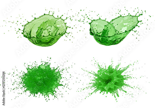 green liquid explosion set png