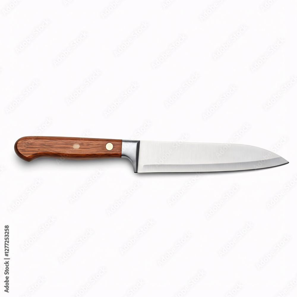 Kitchen knife isolated on white background. 3d render image front view Kitchen knife isolated on white background. 3d render image front view