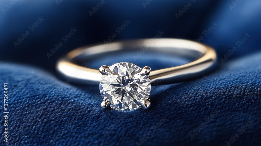 A solitaire diamond ring resting on a luxurious velvet cushion, highlighting its exquisite craftsmanship. A solitaire diamond ring resting on a luxurious velvet cushion, highlighting its exquisite craftsmanship.