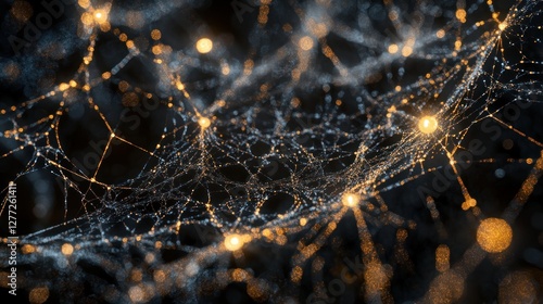 Wallpaper Mural Abstract network web with glowing nodes. Torontodigital.ca