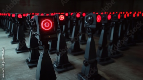 Wallpaper Mural Robots warehouse surveillance red lights Torontodigital.ca