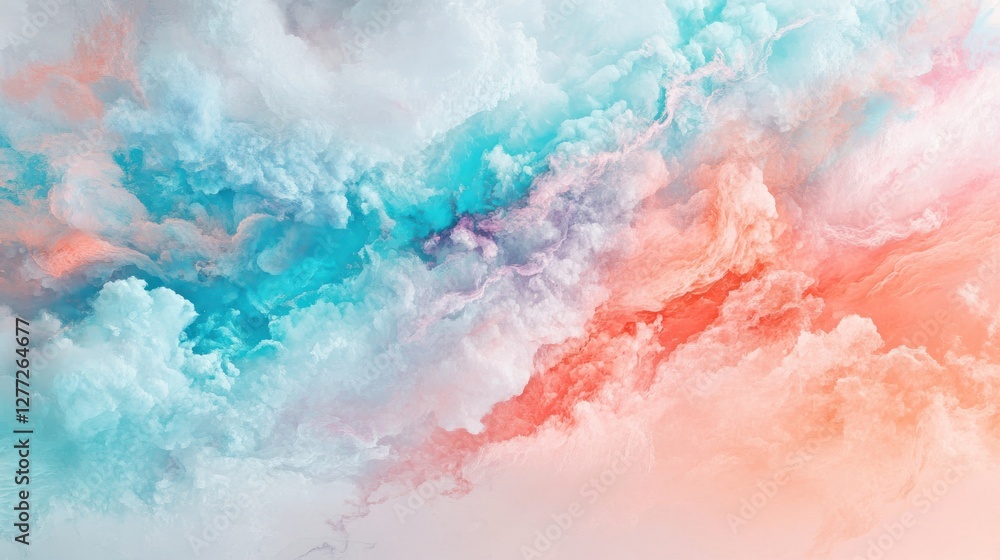 Obraz premium Abstract pastel colored cloudscape, dreamy, soft, ethereal texture.