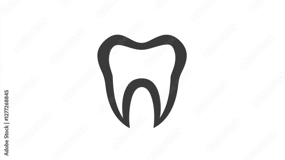 Simple tooth icon on white background for dental website Simple tooth icon on white background for dental website