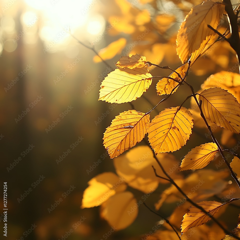 Autumn Leaves in Sunlight Forest Background Autumn Leaves in Sunlight Forest Background