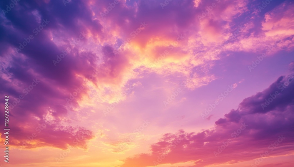 Fototapeta premium Dramatic sunset cloudscape, vibrant colors