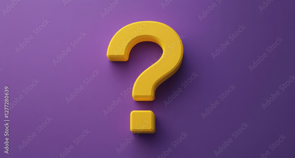 vibrant yellow question mark on purple background, symbolizing curiosity and inquiry. Perfect for educational or creative themes vibrant yellow question mark on purple background, symbolizing curiosity and inquiry. Perfect for educational or creative themes