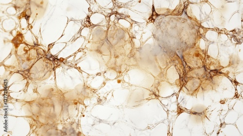 A microscopic image of aged human cells under lab analysis. Featuring cellular decay