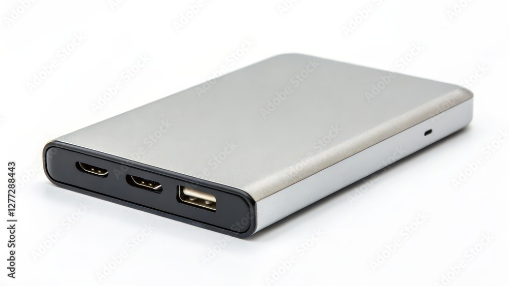 Portable Power Bank on White Background Portable Power Bank on White Background