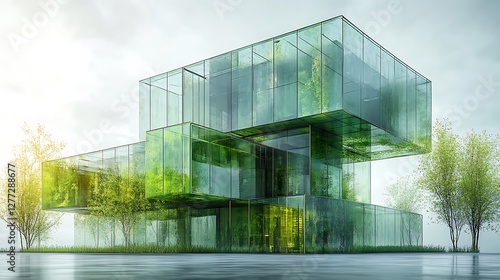 ultra-modern transparent glass structure high resolution hd wallpaper