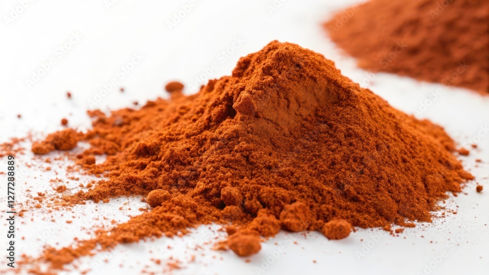Red Powder Pile, White Background Red Powder Pile, White Background