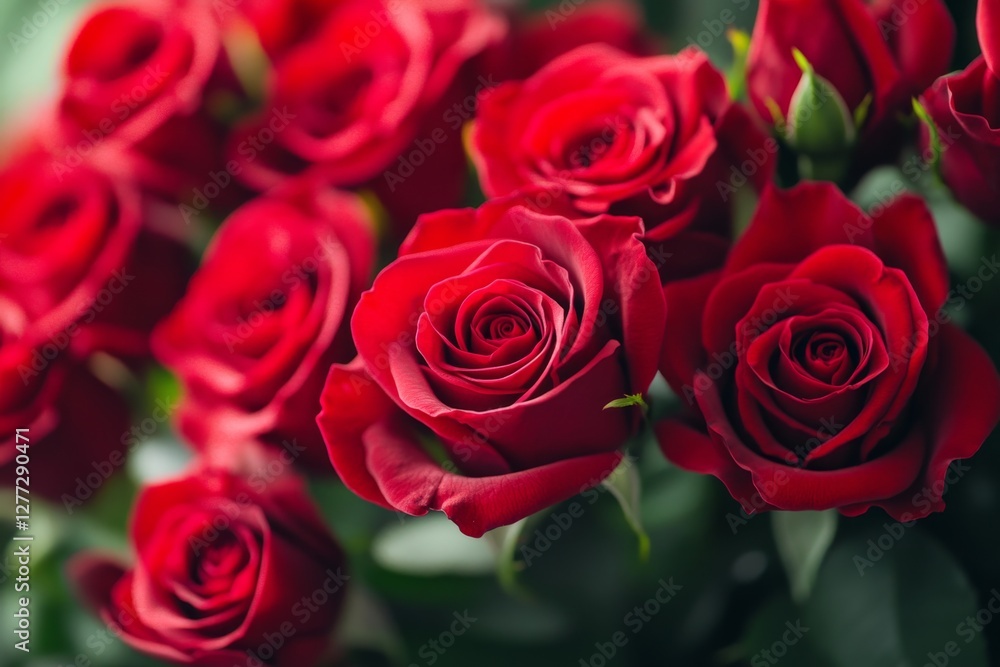 Close-up red roses bouquet, romantic gift, soft focus background Close-up red roses bouquet, romantic gift, soft focus background