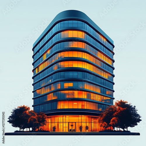 contemporary apartment building with green balconies high resolution hd picture