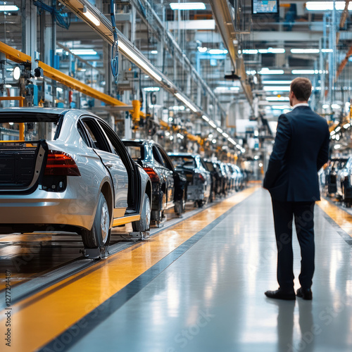 Wallpaper Mural Automobile assembly line operation manufacturing plant industrial process factory environment side view production efficiency Torontodigital.ca