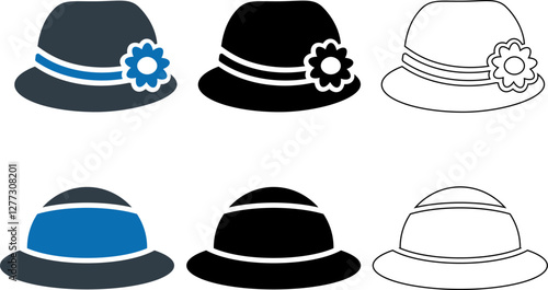 Hat, fashion, travel icon.eps