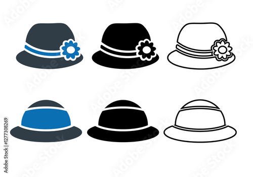 Hat, fashion, travel icon