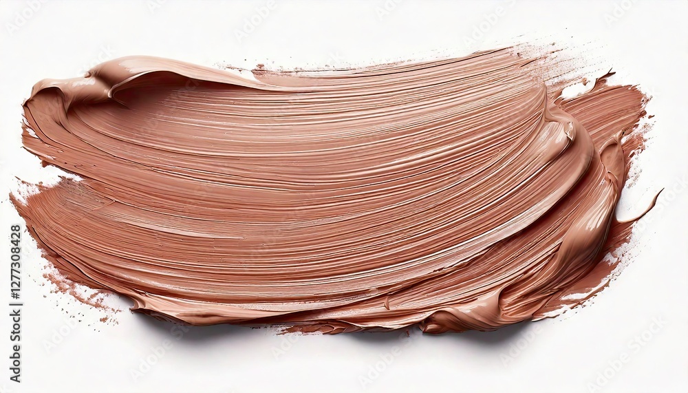 a brushstroke of cosmetic product in a delicate earthy tone a brushstroke of cosmetic product in a delicate earthy tone